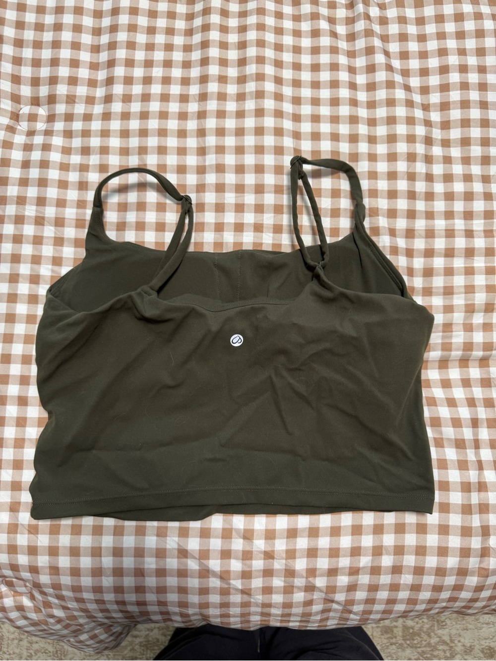 CRZ YOGA Olive Green Slim Tank Crop Top - Picture 4 of 5